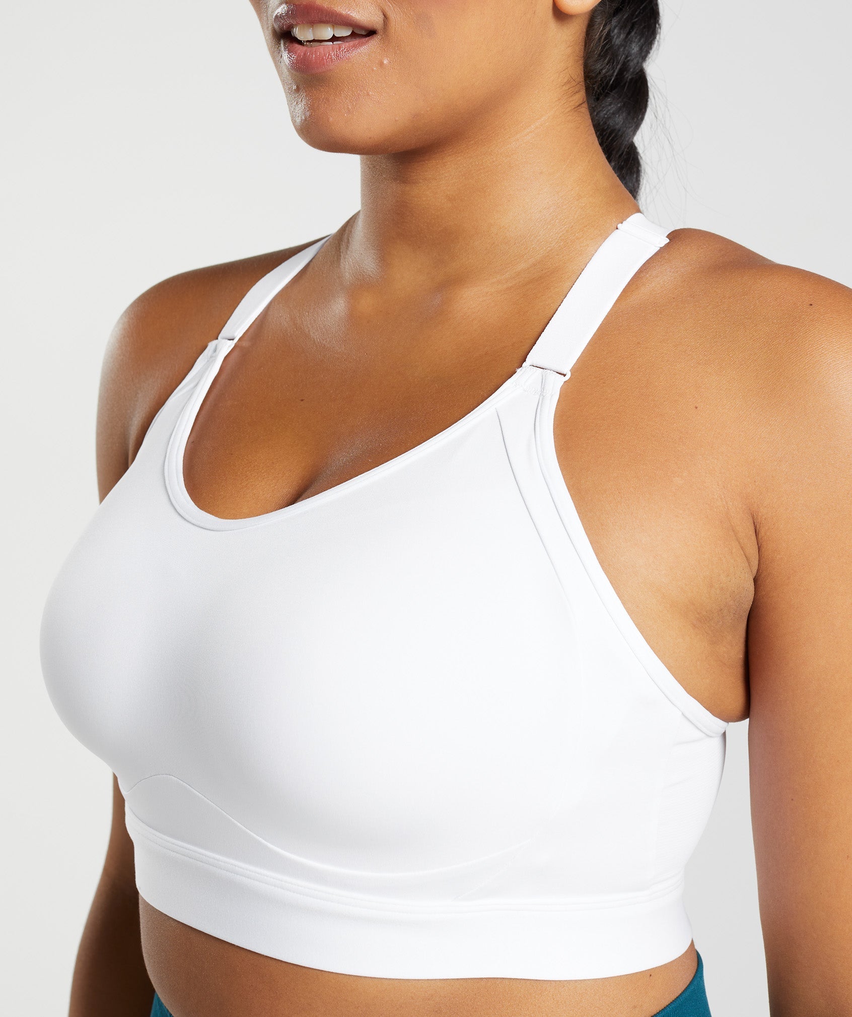 White Women's Gymshark Cut Out Back High Support Sports Bra | DXUWCP-364