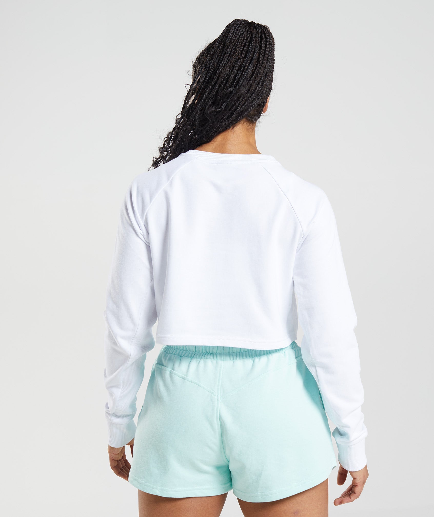 White Women's Gymshark Legacy Cropped Sweaters | PXGAOB-140