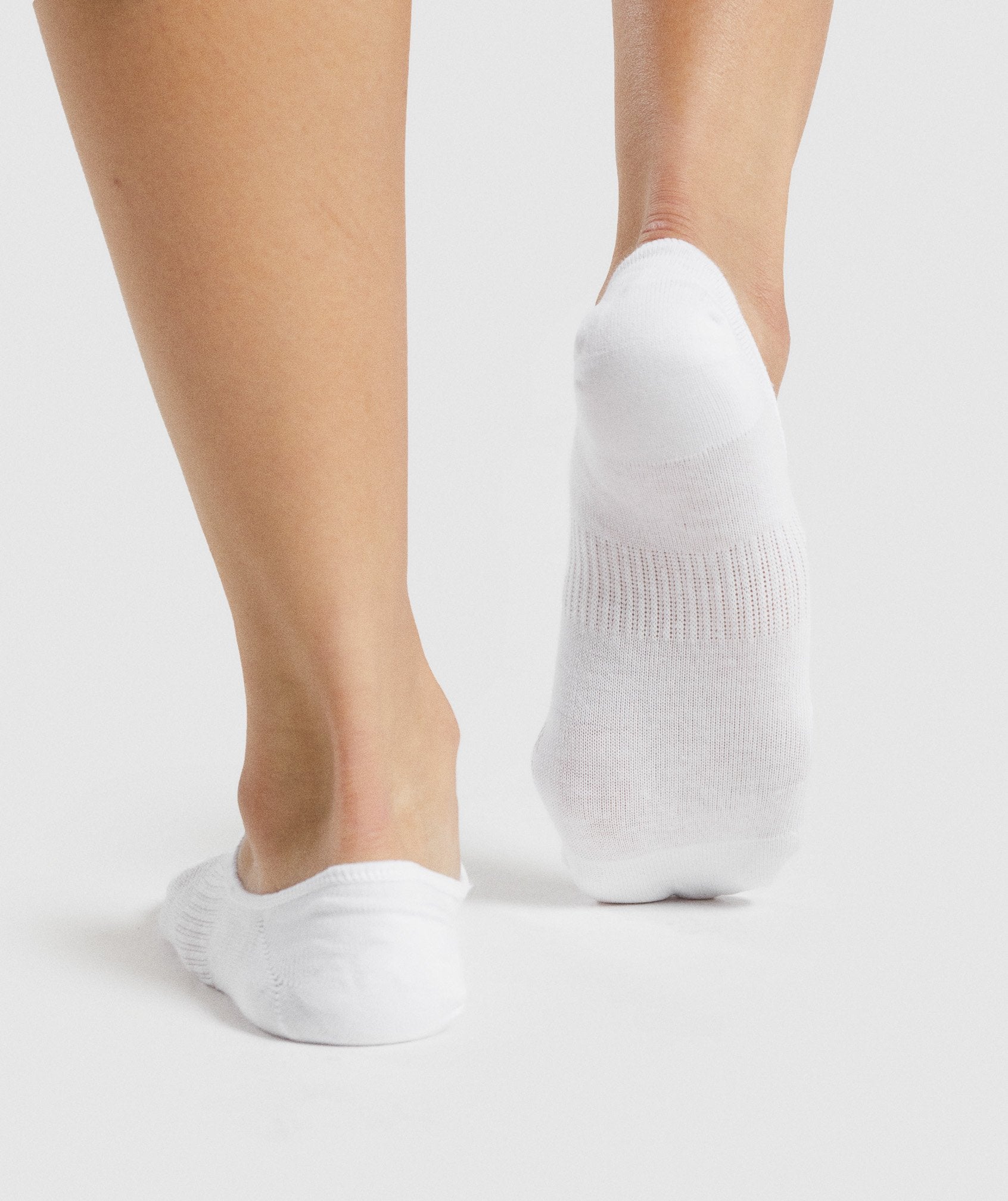 White Women's Gymshark No Show 3pk Socks | MYBQHP-687