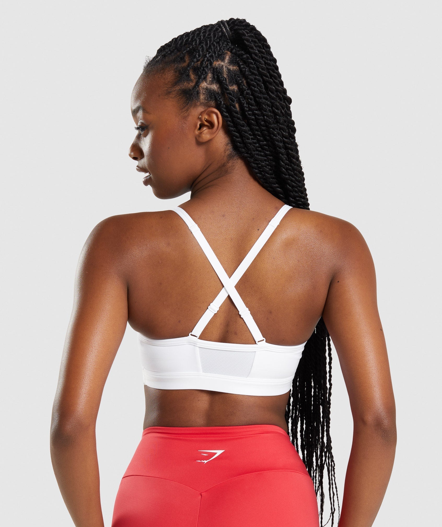 White Women's Gymshark Ruched Sports Bra | ZQBIHT-107