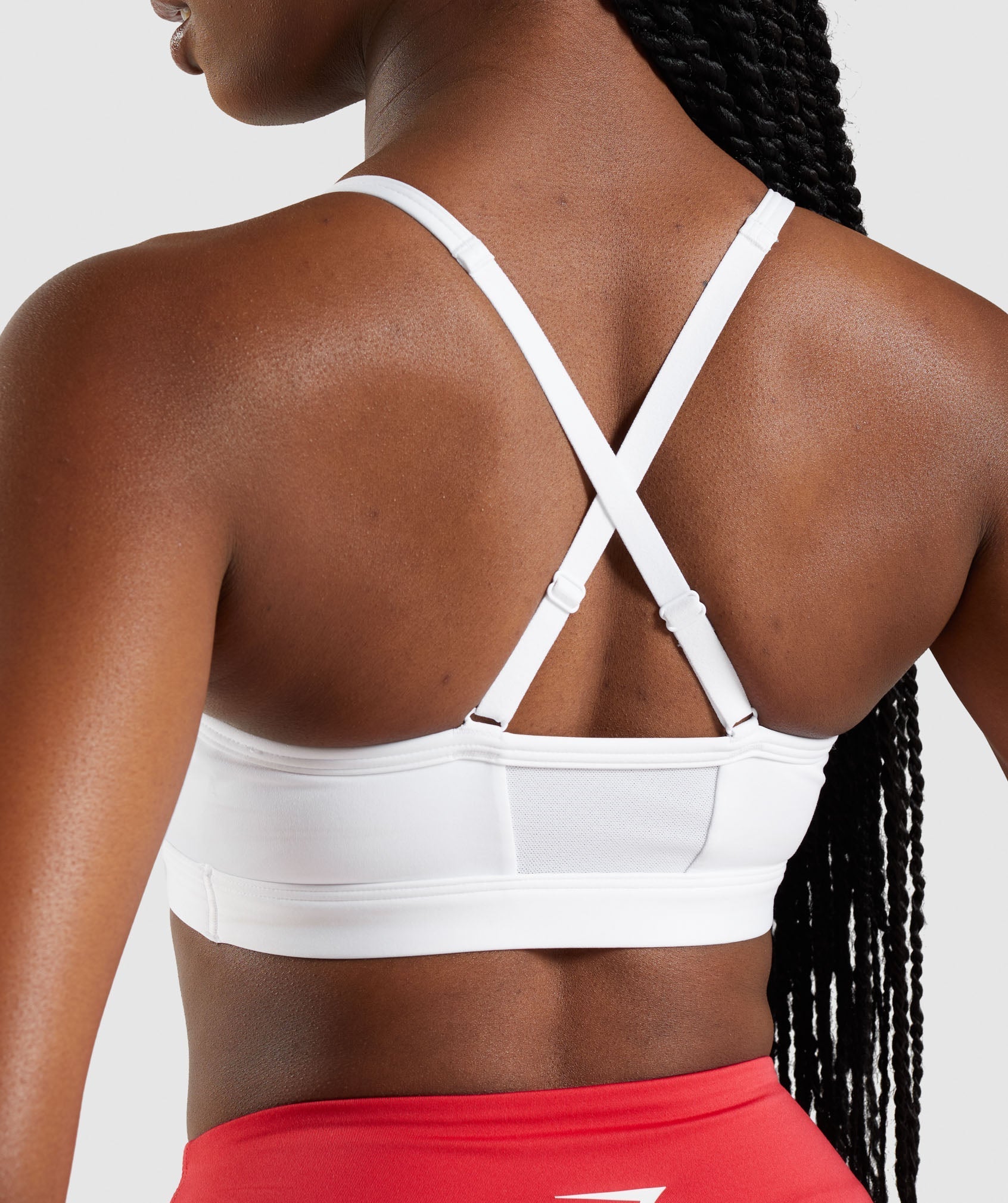 White Women's Gymshark Ruched Sports Bra | ZQBIHT-107