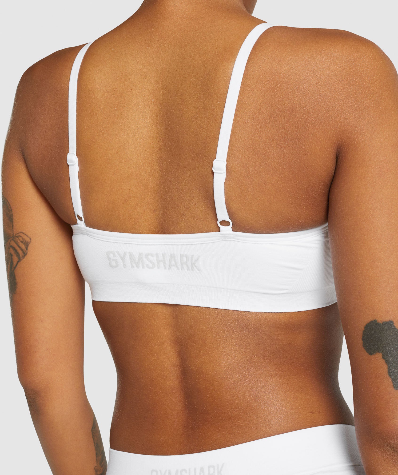 White Women's Gymshark Seamless Low Neck Sports Bra | WEBOKL-893