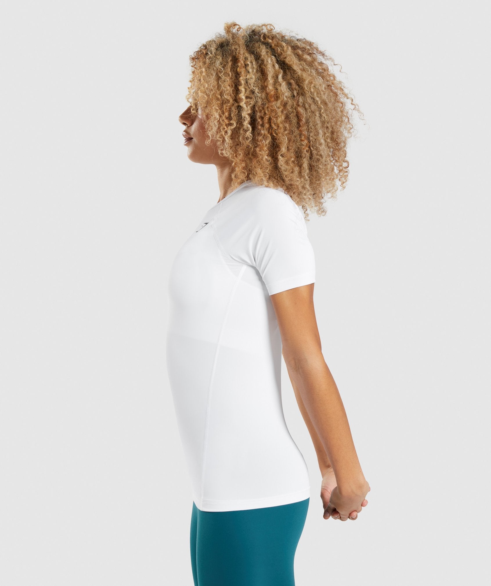 White Women's Gymshark Training Baselayer T Shirts | JDOLYC-192