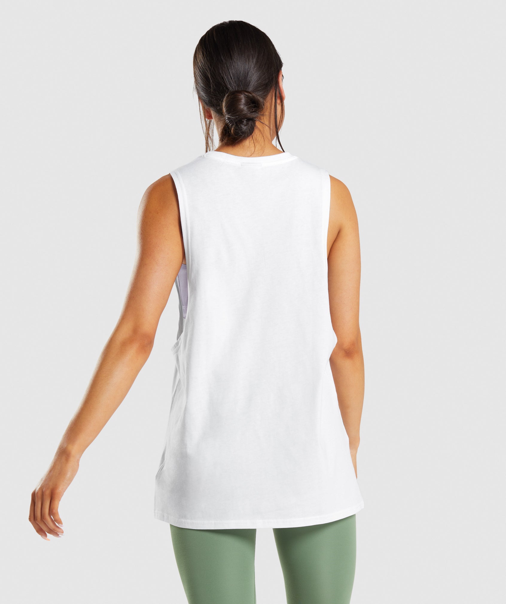 White Women's Gymshark Training Drop Arm Tanks | COQUGR-602