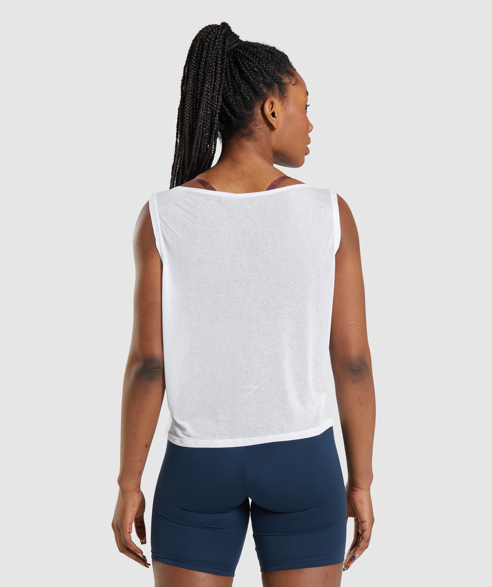 White Women's Gymshark Training Oversized Tanks | AZDEPQ-380