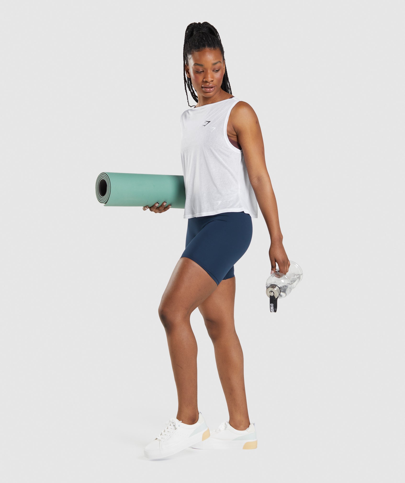 White Women's Gymshark Training Oversized Tanks | AZDEPQ-380