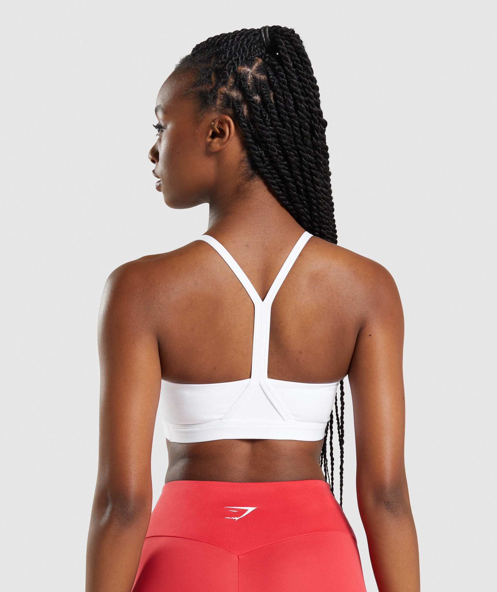 White Women's Gymshark V Neck Sports Bra | UMTNVO-137