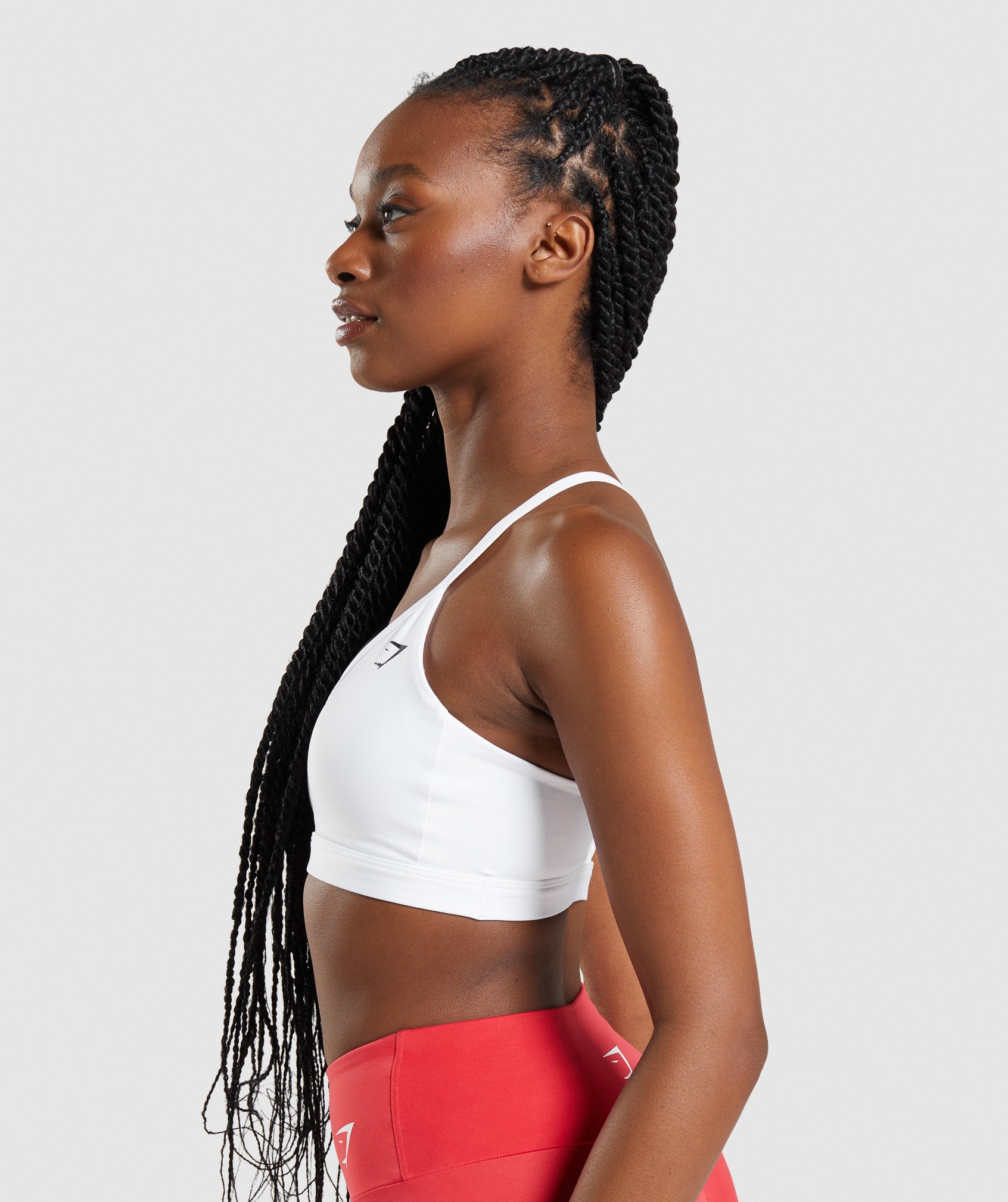 White Women's Gymshark V Neck Sports Bra | UMTNVO-137