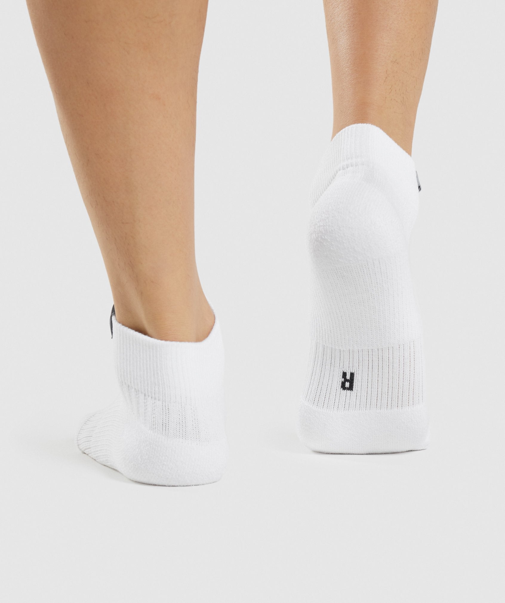 White Women's Gymshark Woven Tab Sneaker 3pk Socks | FGRHQT-380