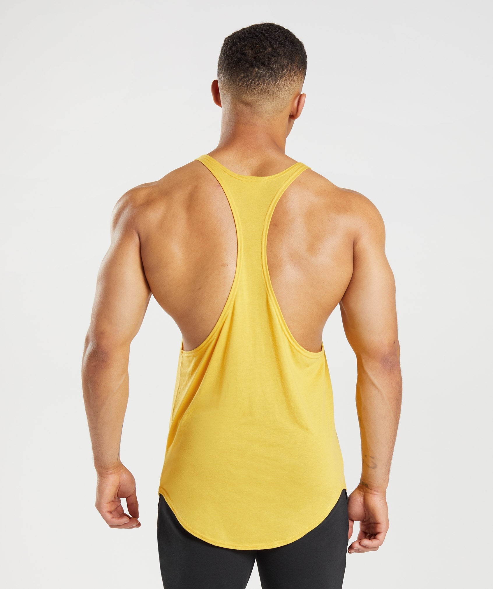 Yellow Men's Gymshark GS x David Laid Stringer Vest | TNRAGZ-250