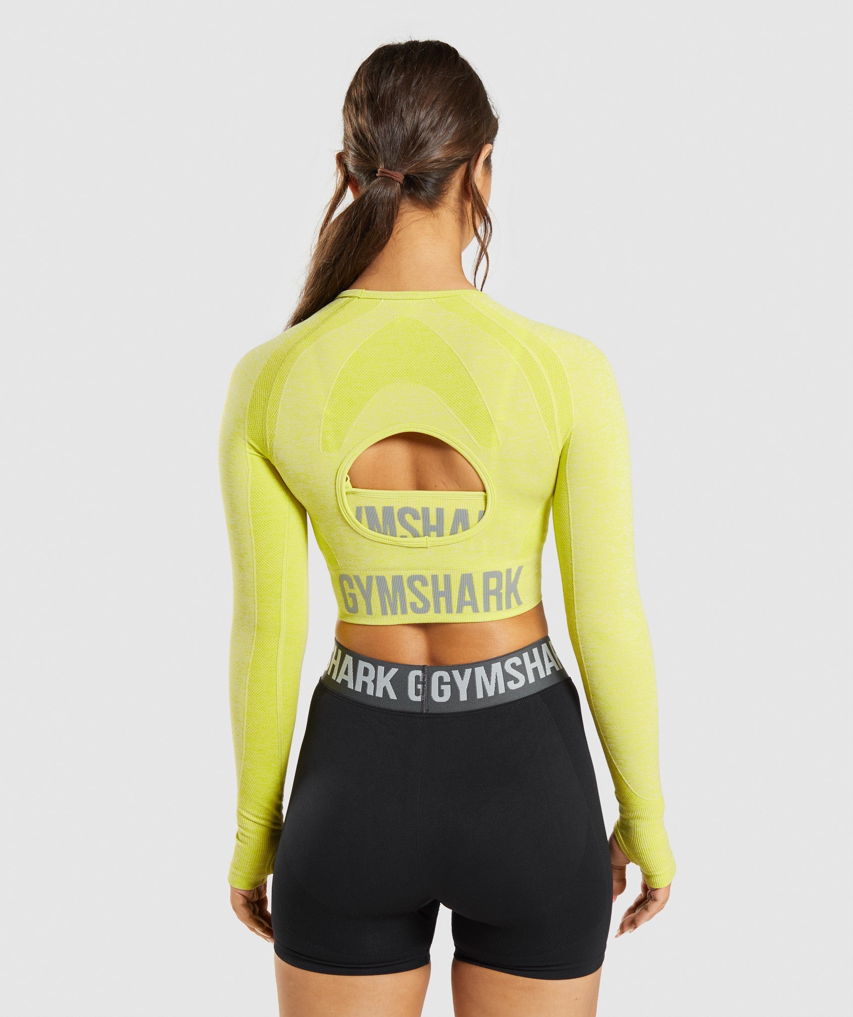 Yellow Women's Gymshark Flex Sports Long Sleeve Crop Tops | FNMOGR-602