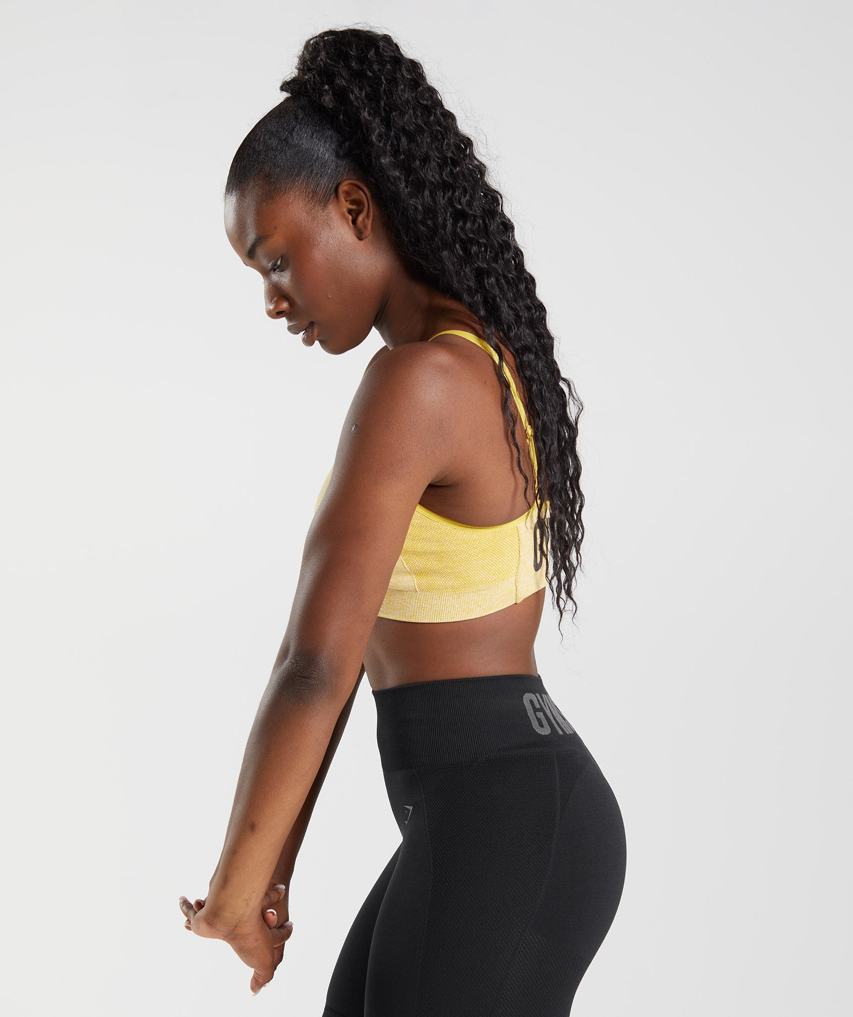 Yellow Women's Gymshark Flex Strappy Sports Bra | IKYOAX-176