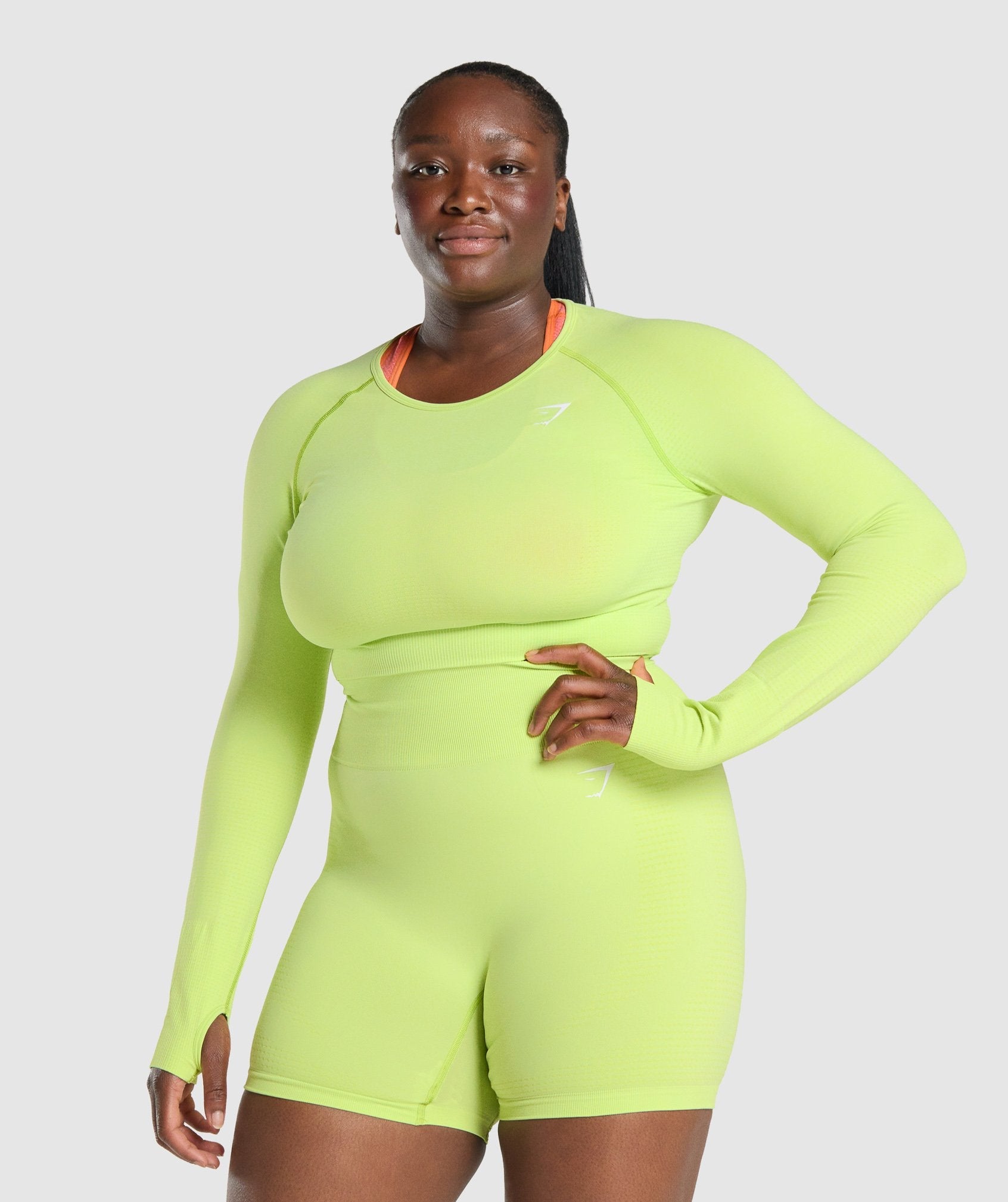 Yellow Women\'s Gymshark Vital Seamless 2.0 Long Sleeve Crop Tops | UNWJOA-420